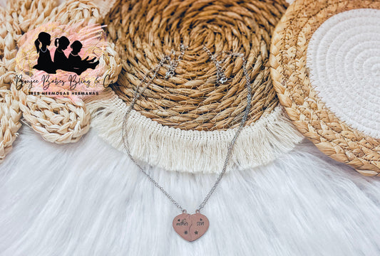Mom & son heart necklace